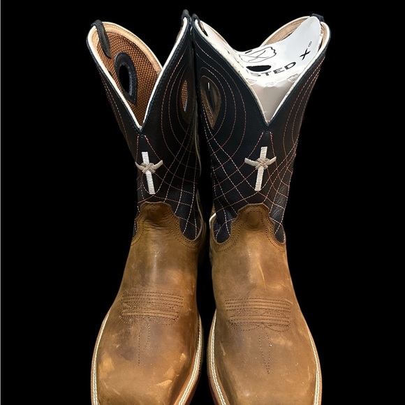 Twisted X Other - COPY NIB Twisted X Men's Brown Navy w/Cross  WaterPrf Square Alloy Toe Boot 11.5